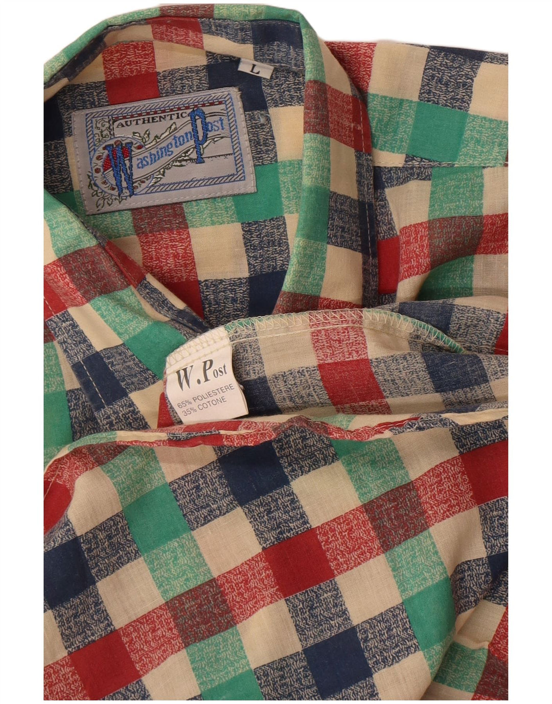 Koszula męska w stylu vintage, duża, wielobarwna, poliester w kratkę