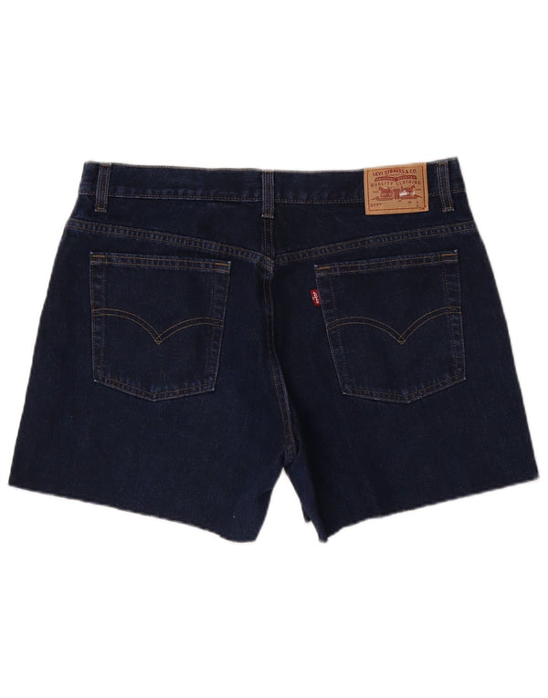 Damskie spodenki jeansowe Levi's 577 o luźnym kroju US 14 XL W34 Granatowa bawełna