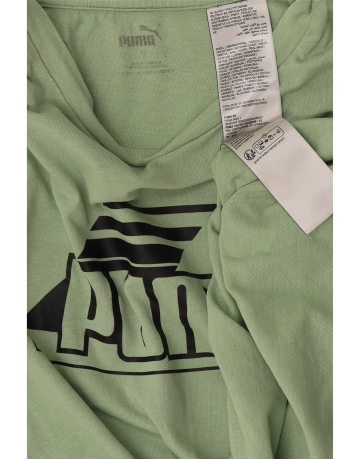 Męski T-shirt Puma z grafiką, duży, zielony, bawełniany