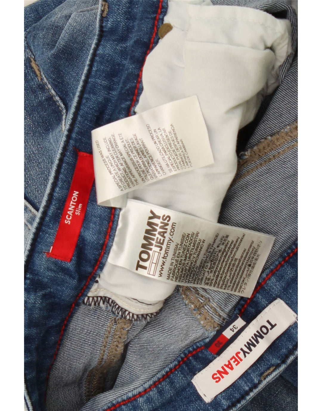 TOMMY HILFIGER Męskie jeansy Scanton Slim W34 L30 Niebieskie bawełniane