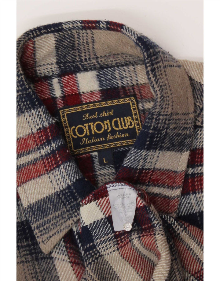 Męska koszula wierzchnia Cotton Club, duża, wielobarwna kratka, akryl