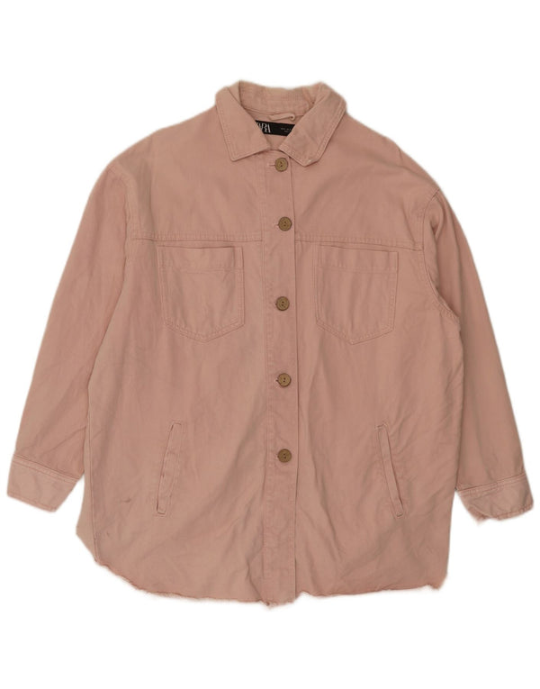 Damska oversize'owa sukienka dżinsowa Zara UK 10 Small Pink Cotton