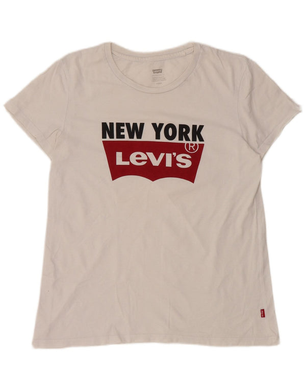 Damska koszulka LEVI'S New York Graphic Top UK 10 Small White