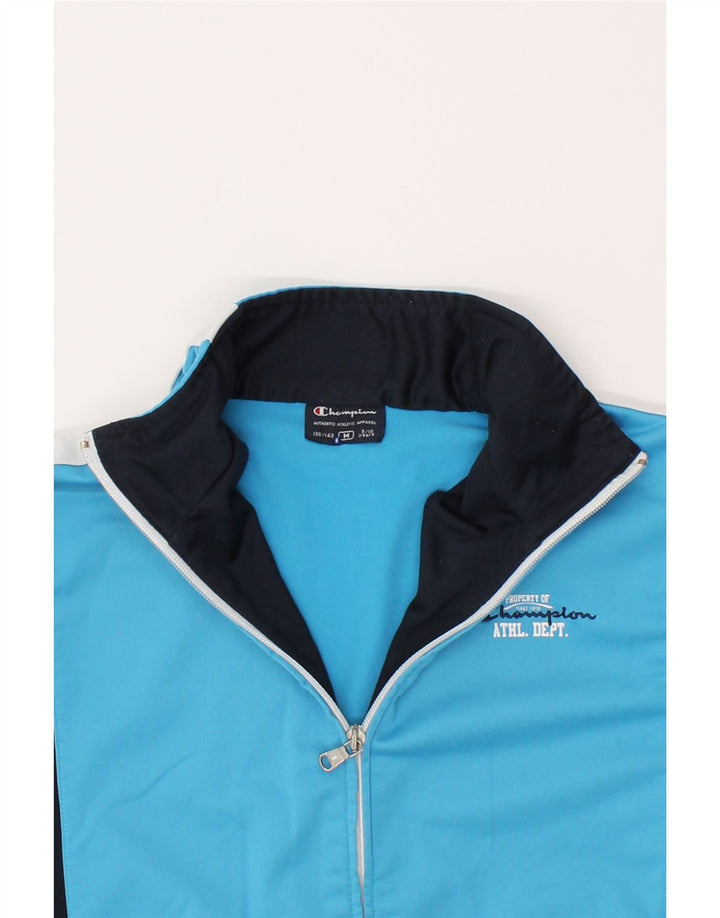 CHAMPION Boys Tracksuit Top Jacket 9-10 Years Medium Blue Colourblock Vintage Champion and Second-Hand Champion from Messina Hembry 