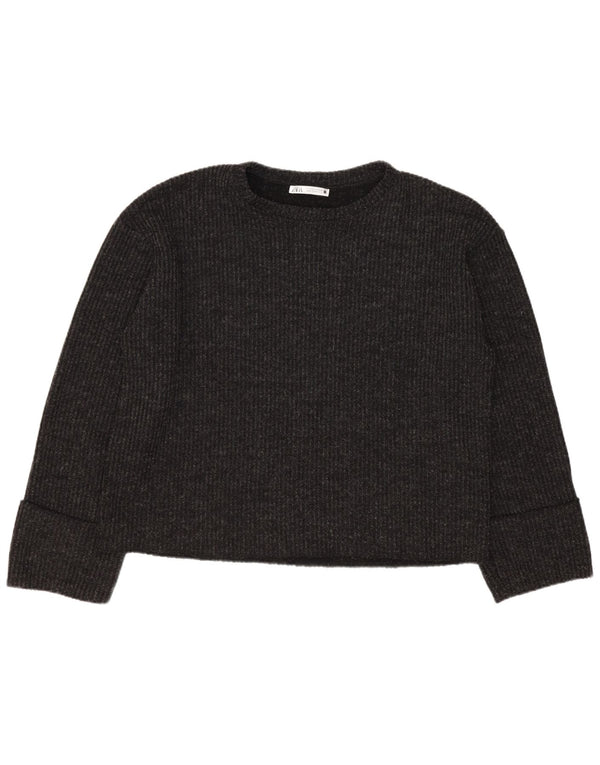 Damski sweter Zara Crop Oversize z dekoltem w łódkę UK 10 Small Black