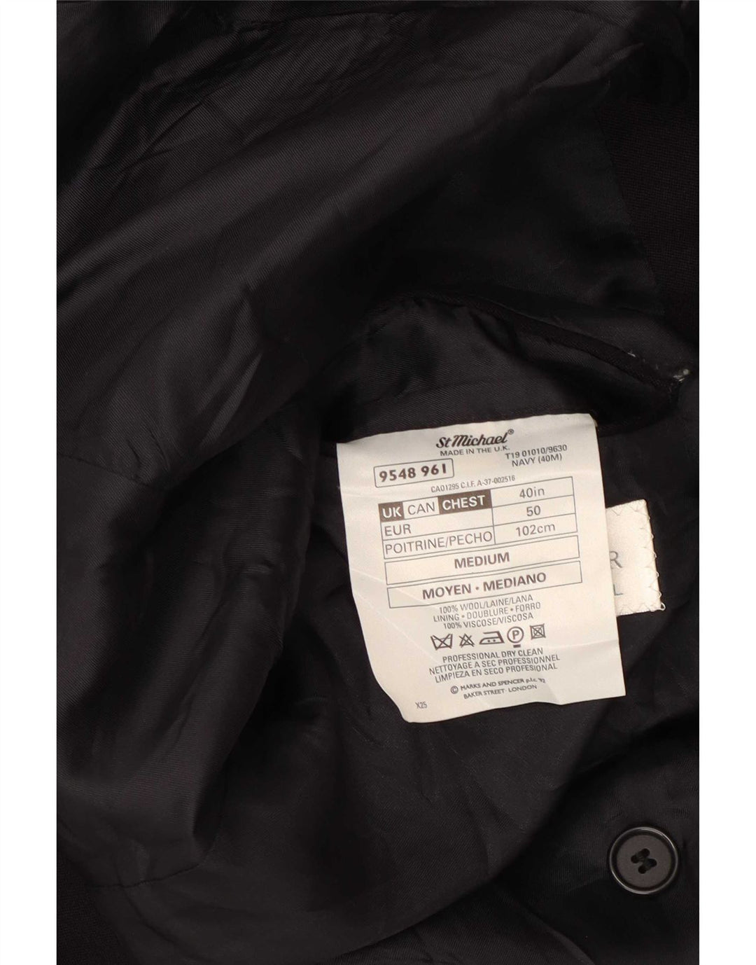Marks & Spencer Męska marynarka St. Michael Blazer UK 40, średni granat