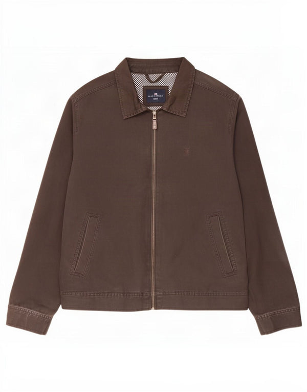 Marks & Spencer Męska niebieska kurtka bomber Harbor UK 40, duża, brązowa bawełna