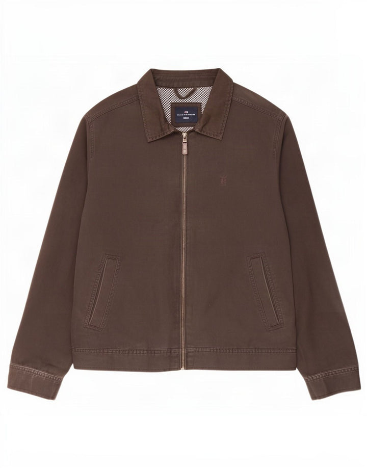 Marks & Spencer Męska niebieska kurtka bomber Harbor UK 40, duża, brązowa bawełna