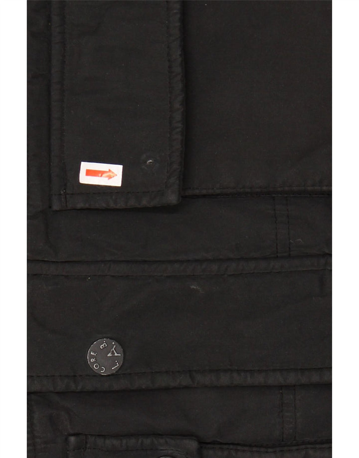 Męska ocieplana kurtka z kapturem JACK & JONES UK 38, średni czarny poliester