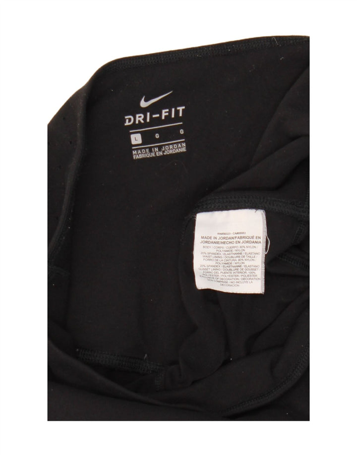 Damskie legginsy Nike Dri Fit Capri UK 14, duże, czarne, nylonowe