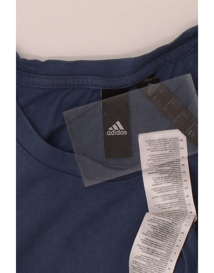 ADIDAS Mens T-Shirt Top Large Navy Blue Cotton Vintage Adidas and Second-Hand Adidas from Messina Hembry 