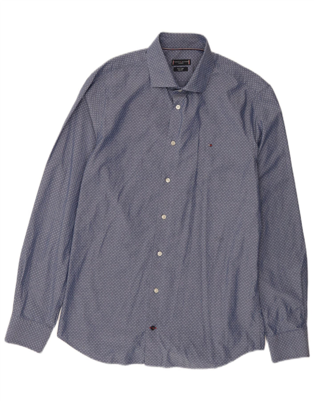 Męska dopasowana koszula Tommy Hilfiger rozmiar 40 15 3/4 Średnioniebieskie kropki