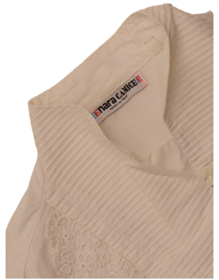 Damska bluzka koszulowa Enara Camice UK 14, średnia biała bawełna