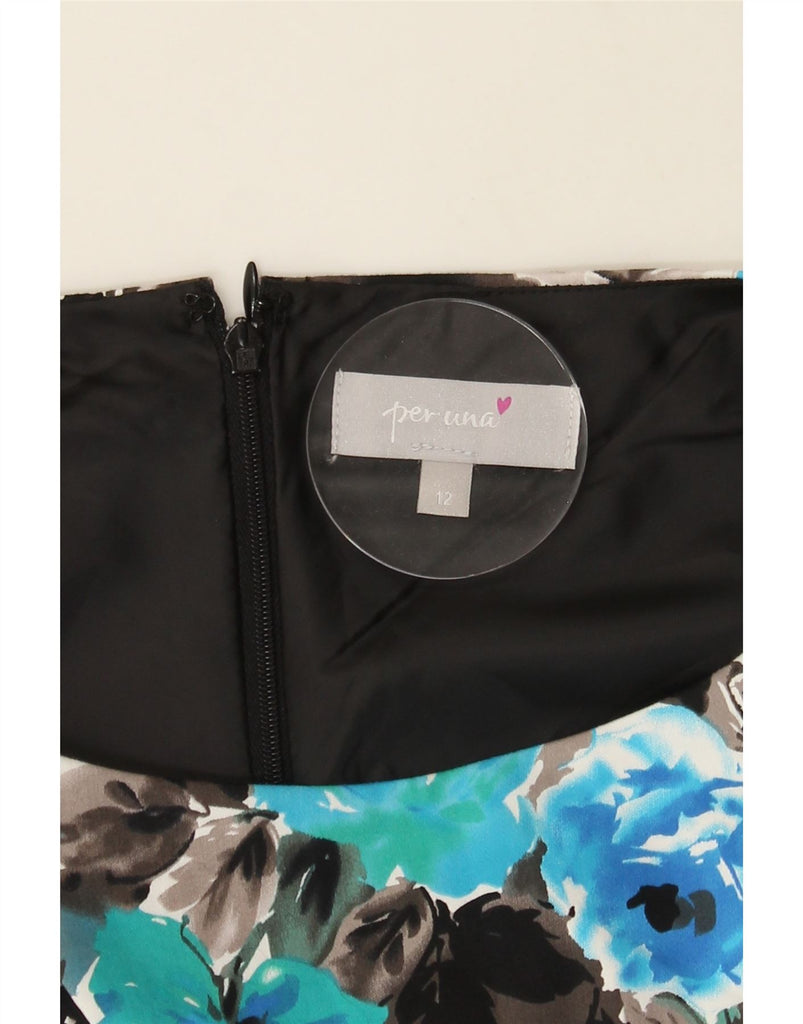 PER UNA Womens Sleeveless A-Line Dress UK 12 Medium Blue Floral Vintage Per Una and Second-Hand Per Una from Messina Hembry 