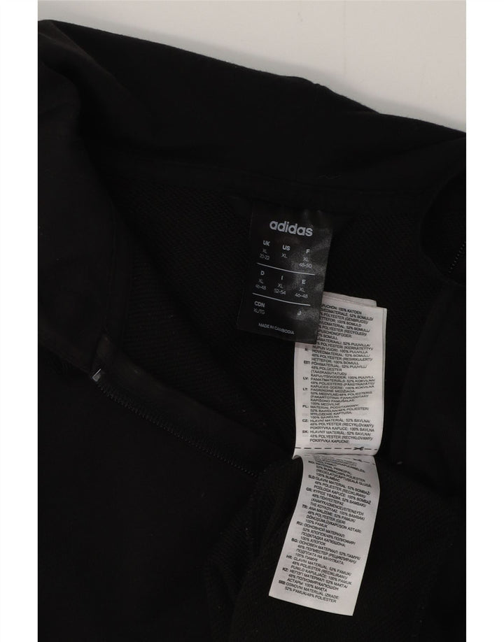 Damski sweter ADIDAS z kapturem i zamkiem, UK 20/22 XL, czarna bawełna