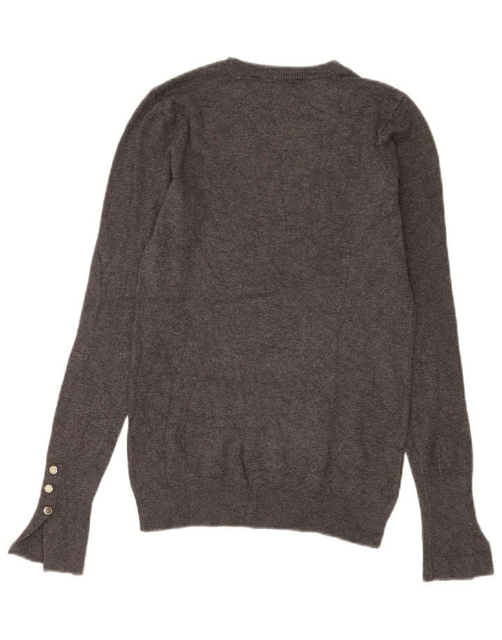 Sweter damski Zara z okrągłym dekoltem UK 8 Small, szara wiskoza