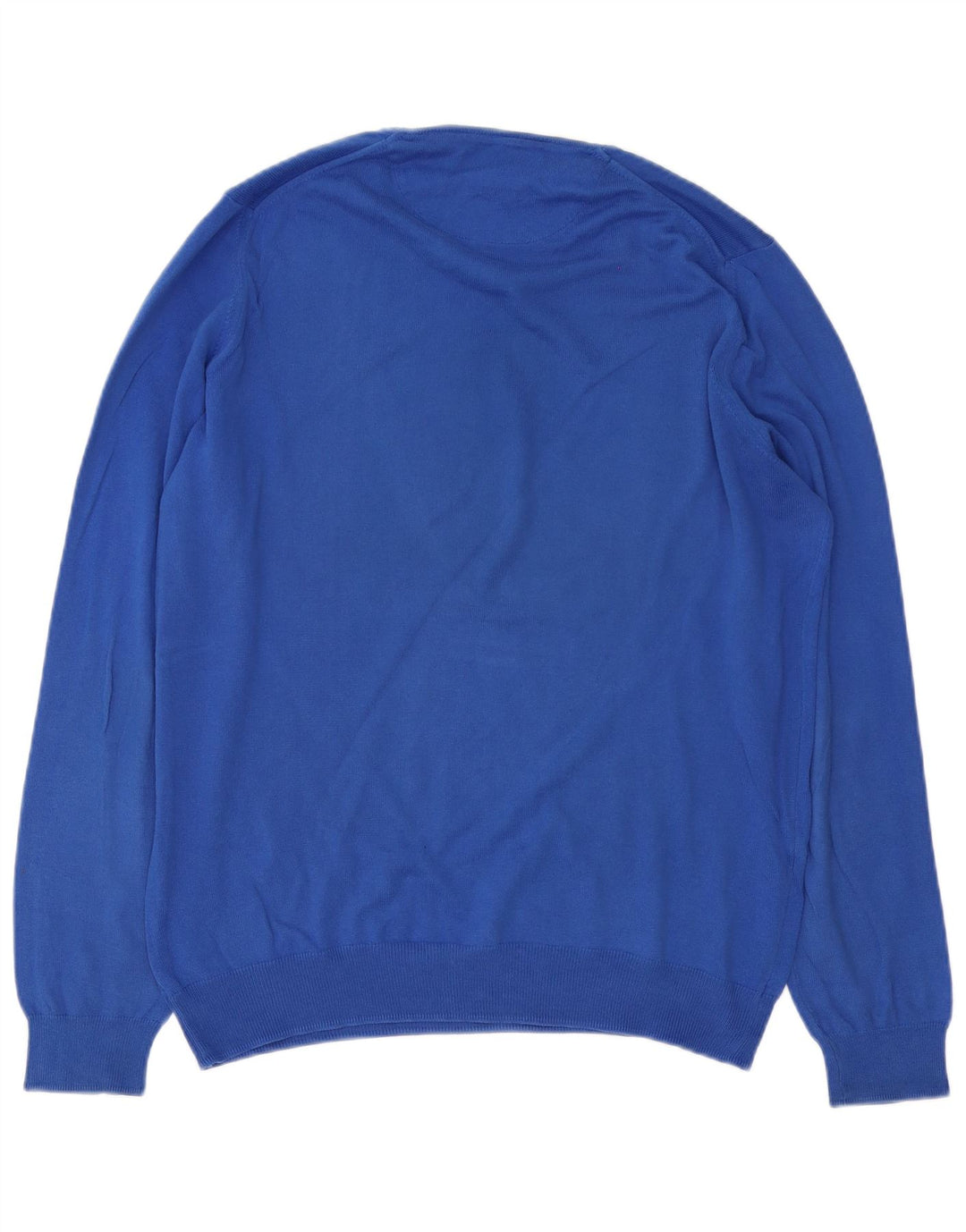 Męski sweter z okrągłym dekoltem Zara, duży, niebieski, bawełniany