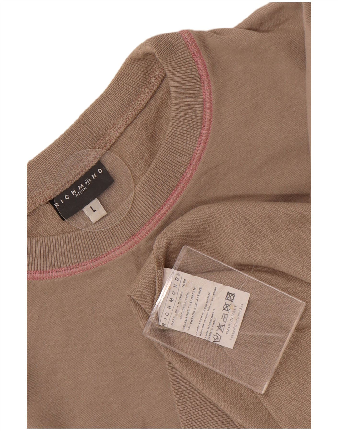 Męski sweter z grafiką Richmond, duży, brązowy, bawełniany