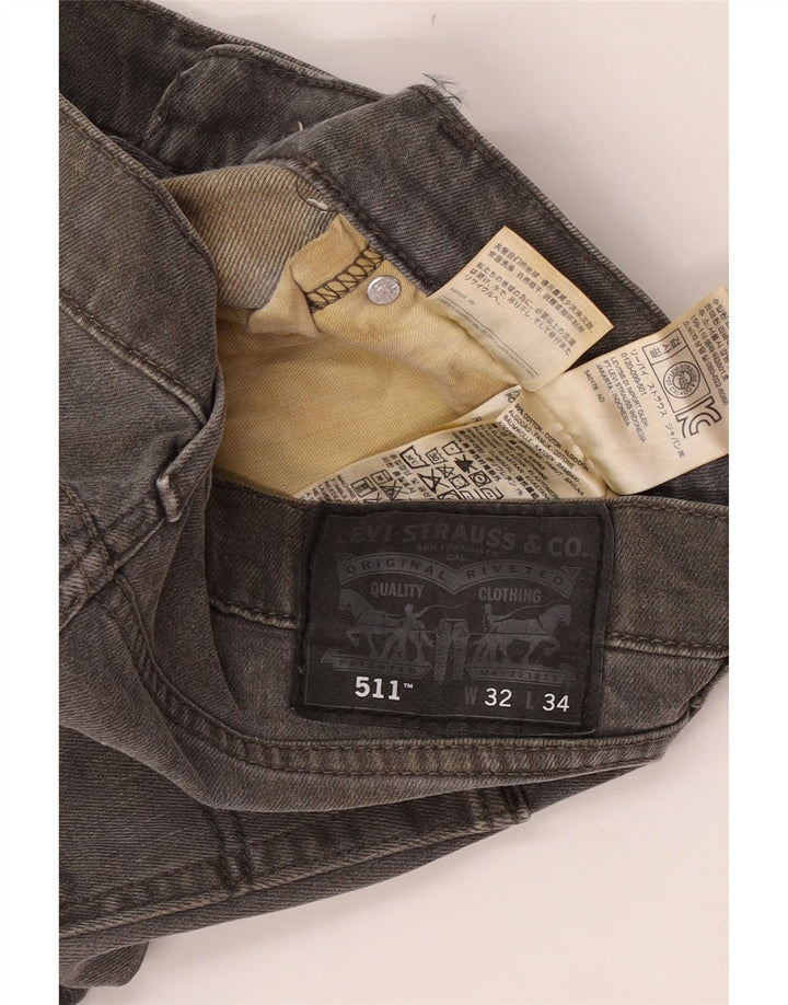 Męskie jeansy Levi's 511 Slim W32 L34 Szara bawełna