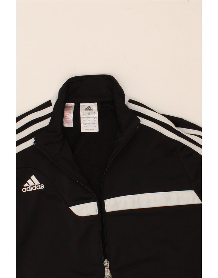 ADIDAS Boys Graphic Tracksuit Top Jacket 11-12 Years Large Black Polyester Vintage Adidas and Second-Hand Adidas from Messina Hembry 
