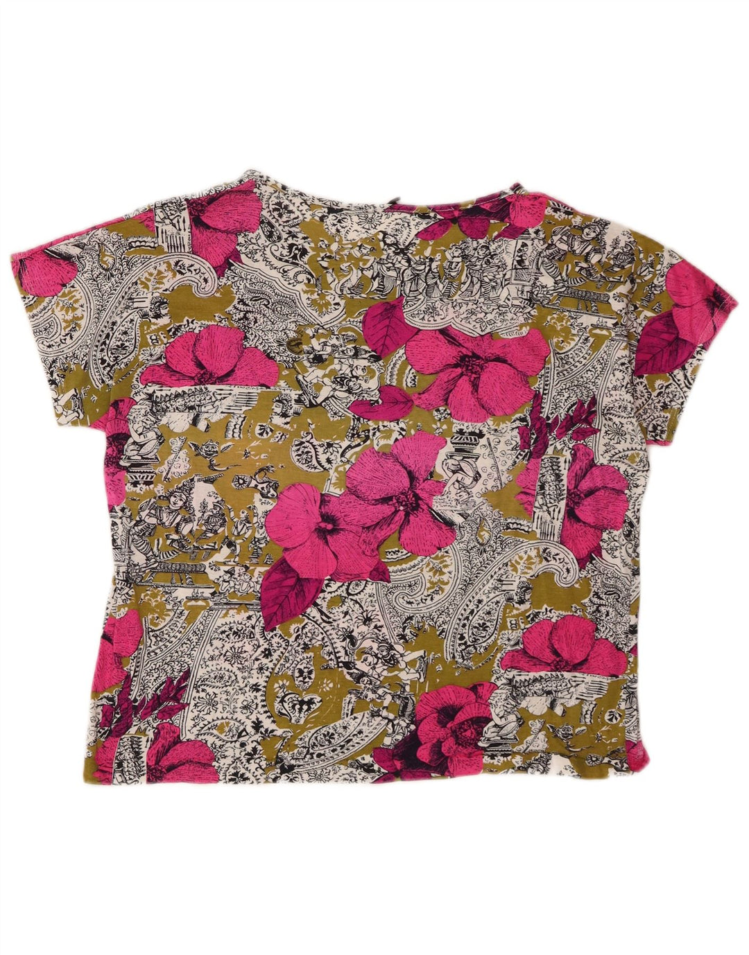 T-shirt damski w stylu vintage Top UK 14 Średni wielobarwny kwiatowy