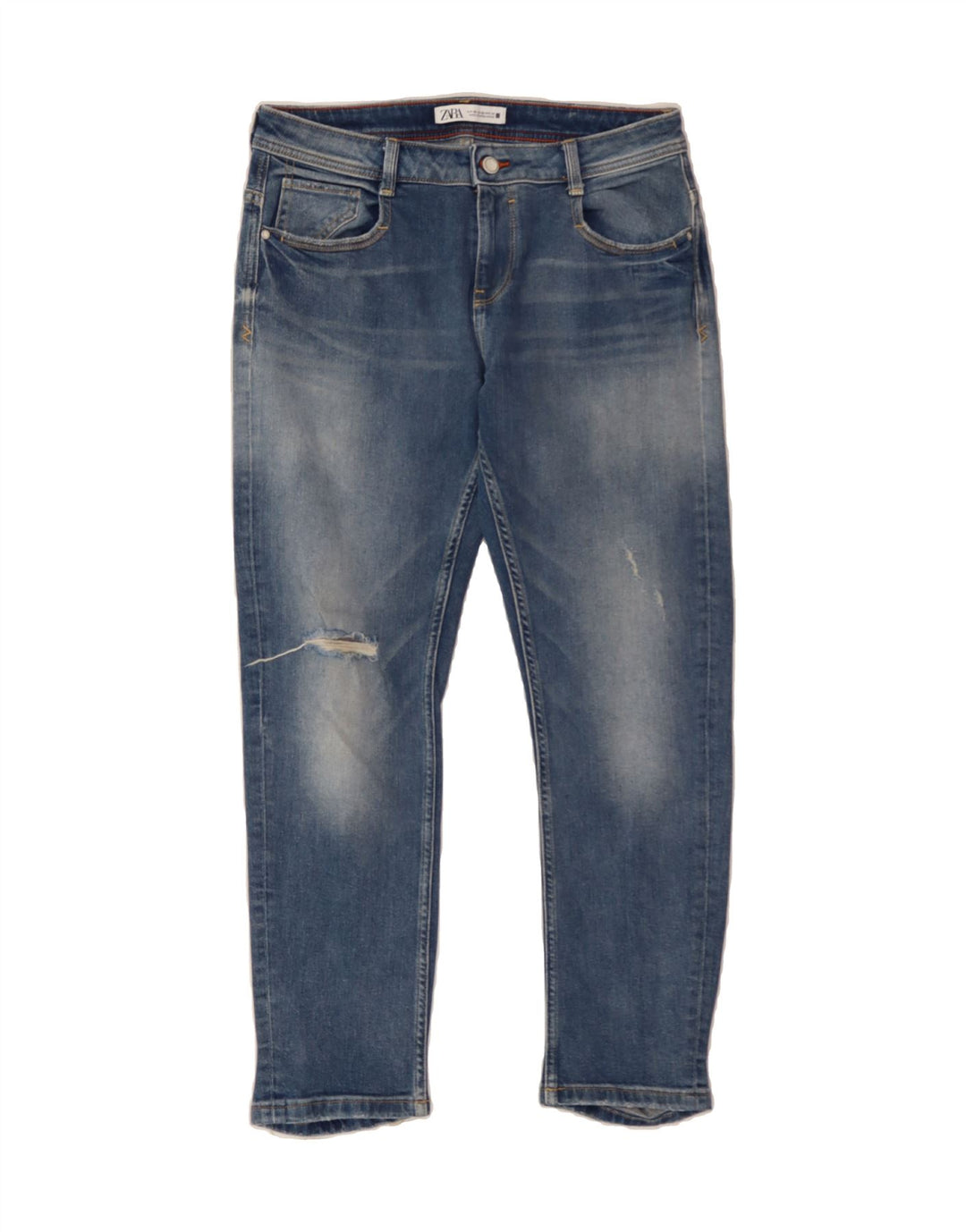 ZARA Womens Distressed Slim Jeans US 6 Medium W32 L27 Blue Cotton Vintage Zara and Second-Hand Zara from Messina Hembry 