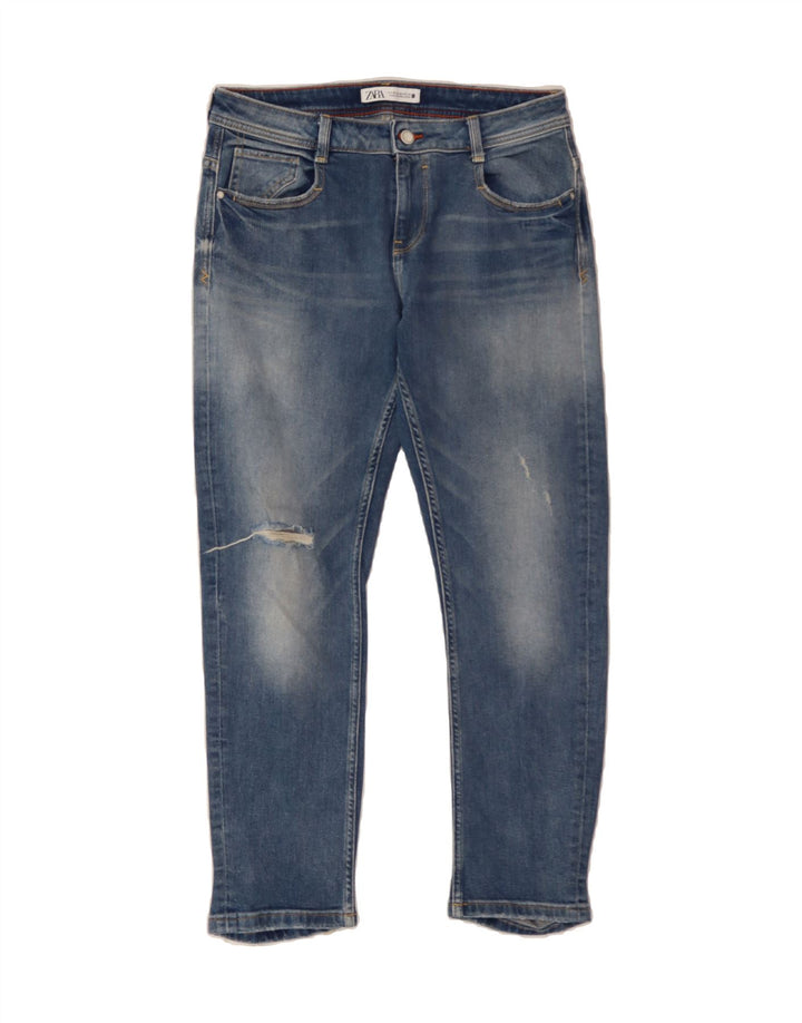 ZARA Womens Distressed Slim Jeans US 6 Medium W32 L27 Blue Cotton Vintage Zara and Second-Hand Zara from Messina Hembry 