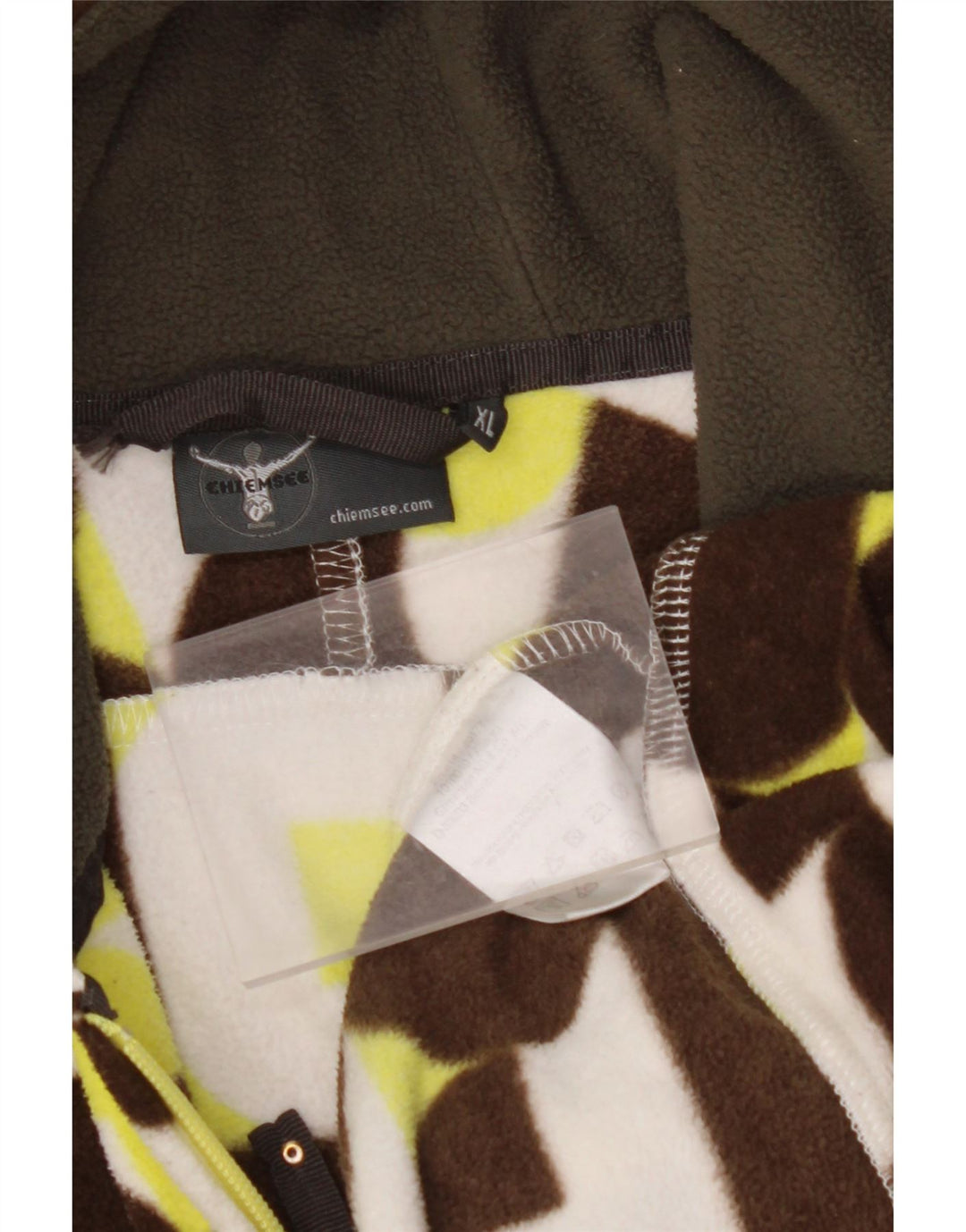 Damska kurtka polarowa z kapturem CHIEMSEE UK 18 XL, wielokolorowa, geometryczna