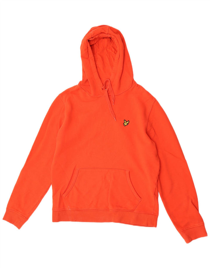 Męski sweter z kapturem Lyle & Scott, średni pomarańczowy, bawełniany