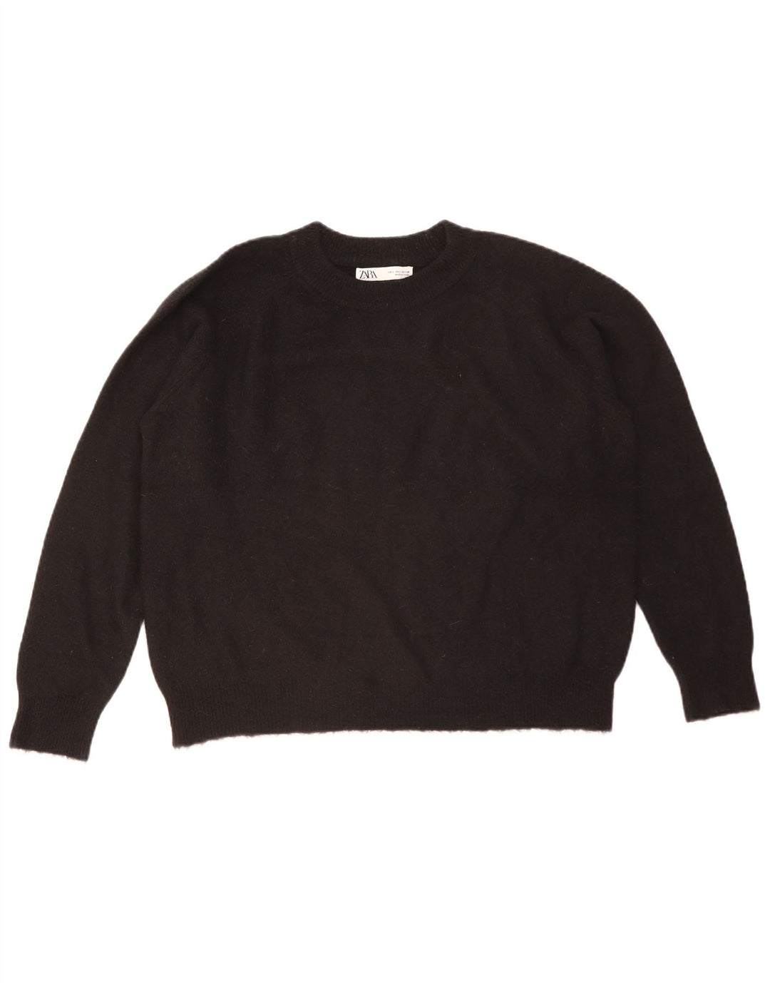 Sweter damski Zara Oversize z okrągłym dekoltem UK 16, duży, czarny
