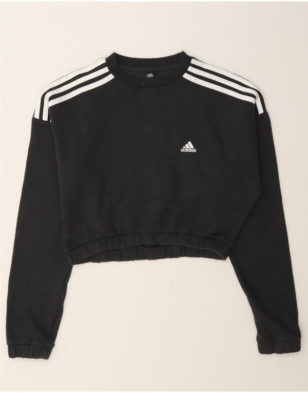 Damska bluza Adidas Crop Jumper UK 8/10 Mała szara bawełna
