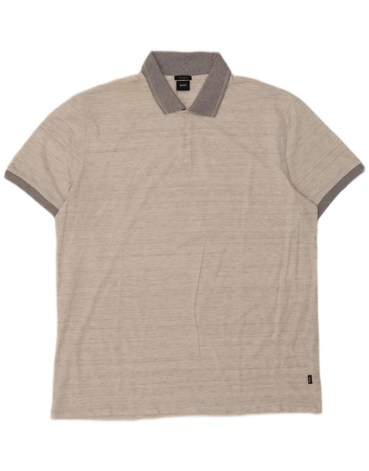 Męska koszulka polo Hugo Boss o regularnym kroju 2XL, szara, nakrapiana