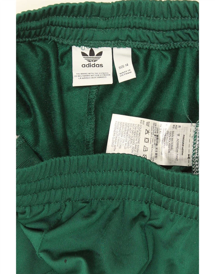 Damskie spodnie dresowe Adidas UK 14, poliester w kolorze średniej zieleni
