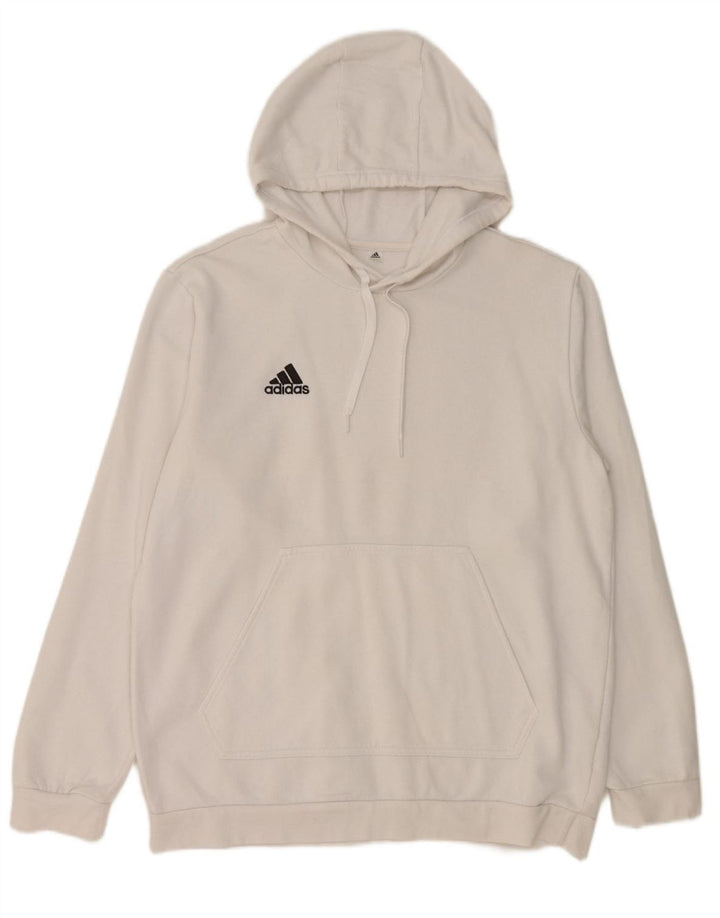 ADIDAS Mens Hoodie Jumper Large White Cotton