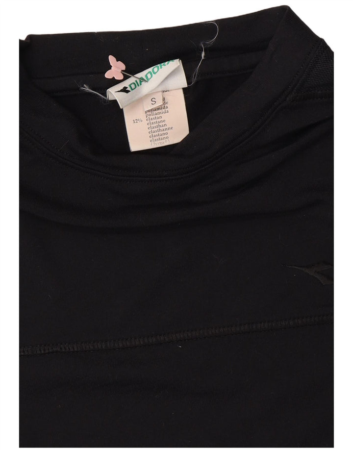 Damska krótka koszulka DIADORA Top UK 10, mała, czarna, poliamid