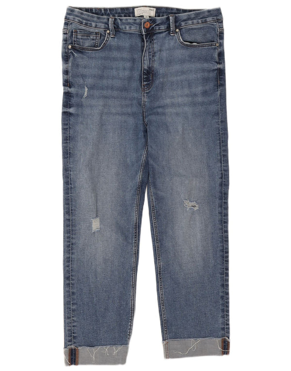 Marks & Spencer Damskie Harper Straight Jeans UK 16 Duże W32 L25 Niebieskie