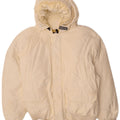 Męska ocieplana kurtka z kapturem Woolrich UK 40, duża, z białej bawełny