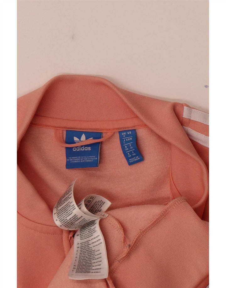 Damska kurtka dresowa Adidas z grafiką, UK 8, mała, różowa, poliester