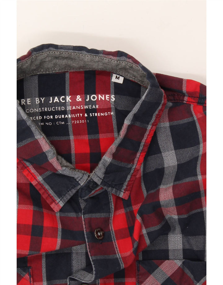 JACK & JONES Mens Flannel Shirt Medium Red Check Cotton Vintage Jack & Jones and Second-Hand Jack & Jones from Messina Hembry 