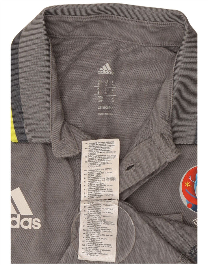 Męska koszulka polo Adidas Climalite Graphic, mała, szara, bawełniana