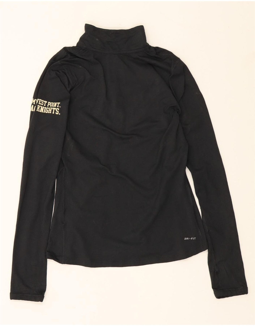 NIKE Womens Dri Fit Zip Neck Pullover Tracksuit Top UK 10 Small Black Vintage Nike and Second-Hand Nike from Messina Hembry 