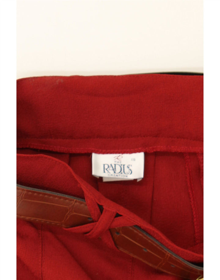 VINTAGE Womens Pleated Skirt UK 18 XL W32  Red Polyester Vintage Vintage and Second-Hand Vintage from Messina Hembry 