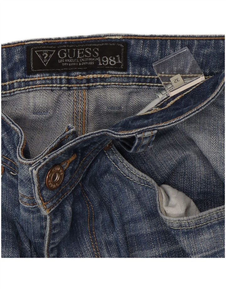 Guess Męskie Proste Dżinsy W32 L29 Niebieskie Bawełniane