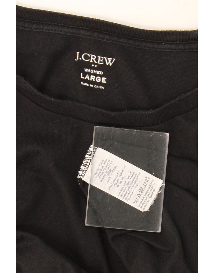 Top damski J. CREW z długim rękawem, UK 16, duży, czarny, bawełniany