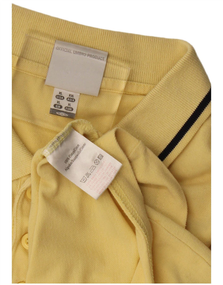 UMBRO Mens Polo Shirt XL Yellow Cotton