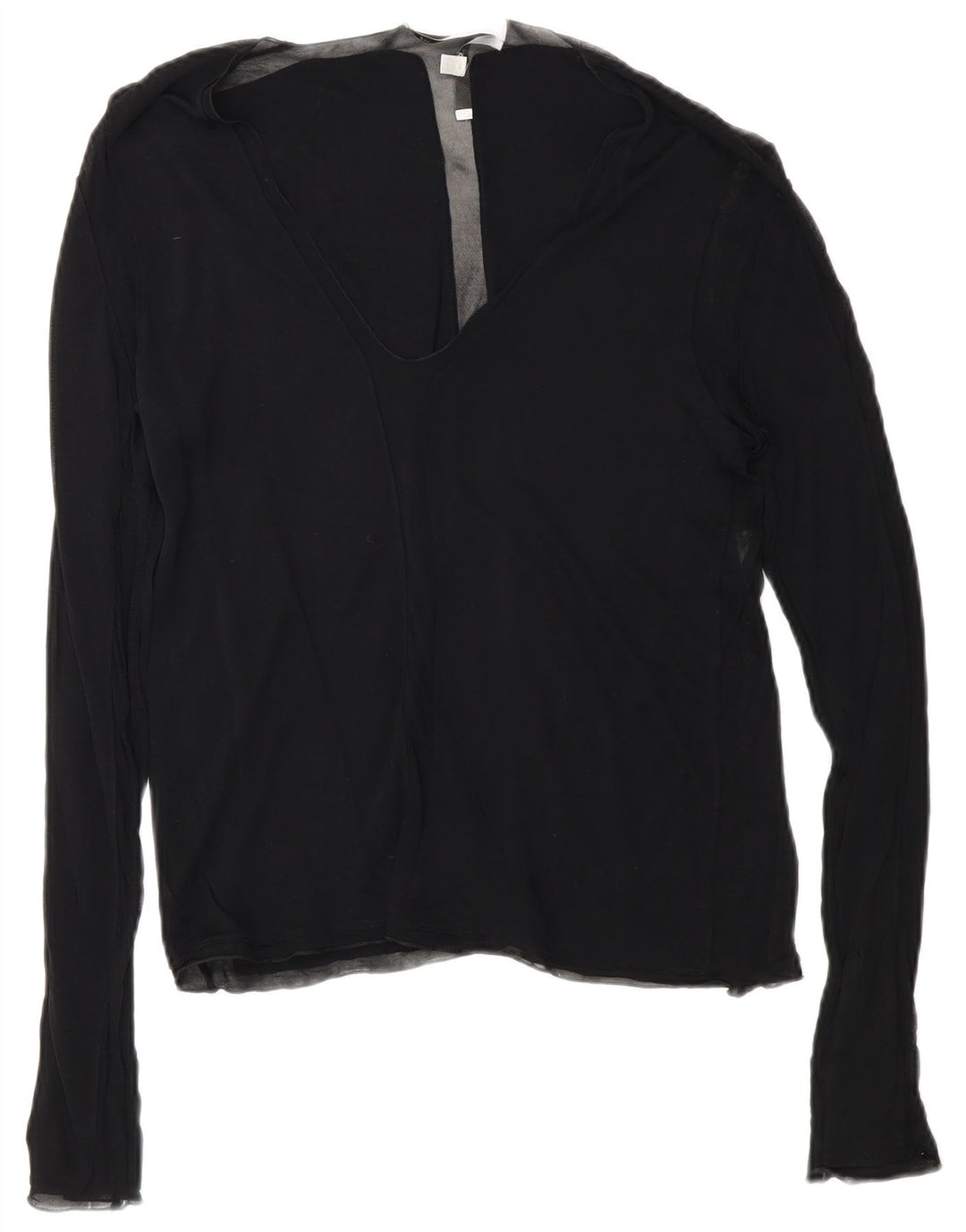 Damska bluzka z długim rękawem Yves Saint Laurent UK 12 Średnia czarna wiskoza