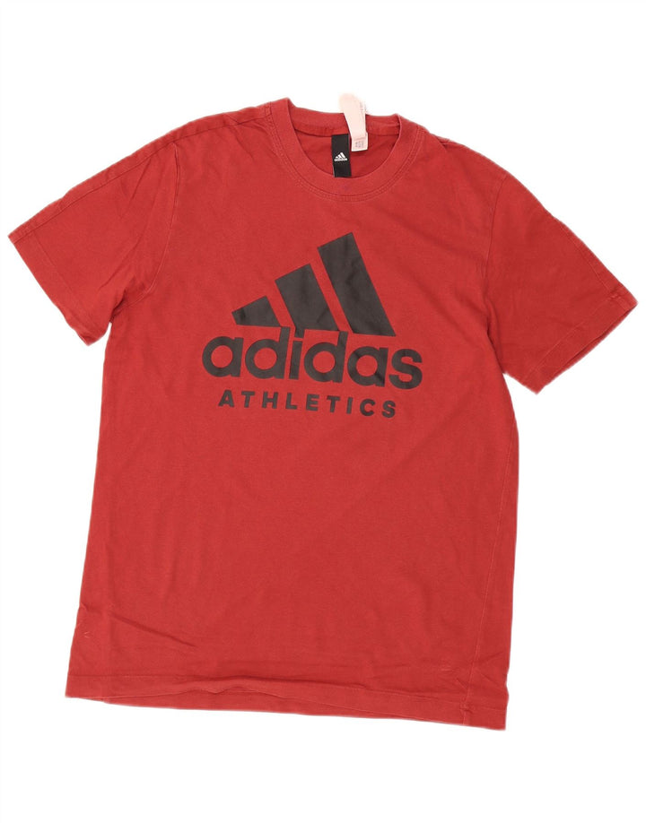 Męski T-shirt z grafiką ADIDAS, średni czerwony