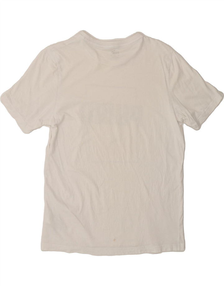 PUMA Mens Graphic T-Shirt Top Medium White Cotton Vintage Puma and Second-Hand Puma from Messina Hembry 