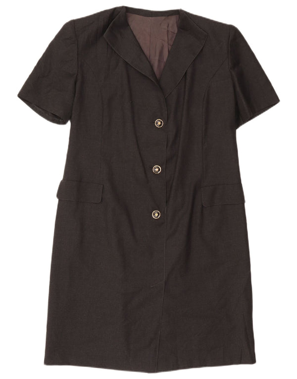 Damska sukienka płaszczowa w stylu vintage UK 14, średnia szarość