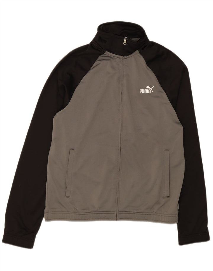 PUMA Mens Tracksuit Top Jacket Medium Grey Colourblock Polyester Vintage Puma and Second-Hand Puma from Messina Hembry 